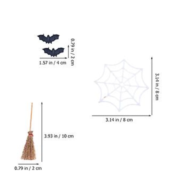 26 st Halloween Miniatyrer Mini Prydnader Miniatyr Halloween Bydekorationstillbehör