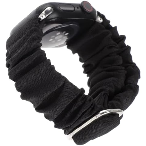 Justerbara Scrunchies-band kompatibel med Apple Watch-band 49 mm 45 mm 44 mm 42 mm 40 mm 41 mm 38 mm, stretchig tyg elastisk S