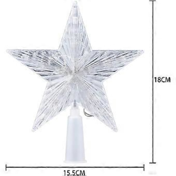 Flerfärgad Julstjärna Julgranstopp Julstjärna Julgranstopp Batteridriven Ljus Julgranstopp för Jul