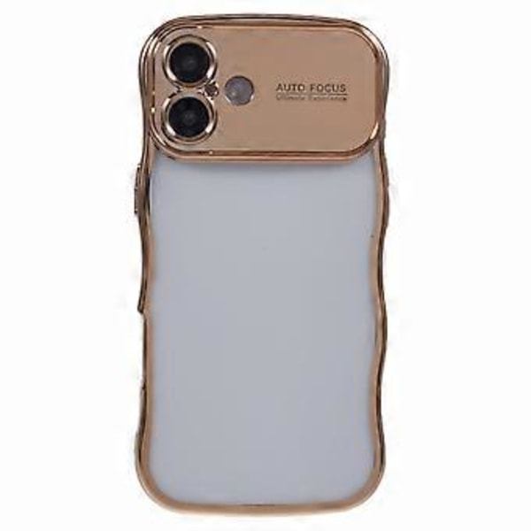 iPhone 16 -kuori, galvanoidulla kiharakehyksellä, TPU, läpinäkyvä puhelinkuori (Tyyli D)