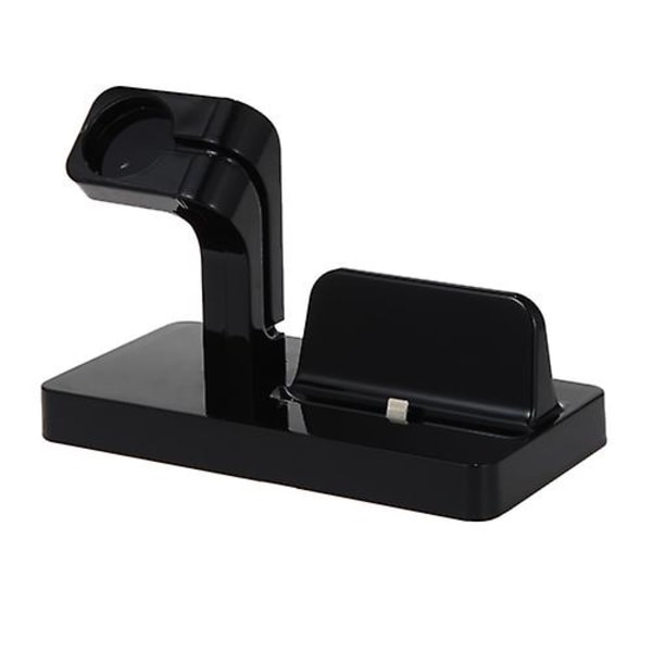 2in1 Charging Stand For Apple Watch Charger Station Dock Iwatch Series 6 5 4 3 Se For Iphone 11 Pro Max Xr X 10 9 8 7 6 black