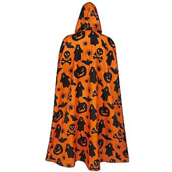 Halloween Trollkarl Cosplay Kappa Maskerad Cartoon Tryckt Kappa (Orange)
