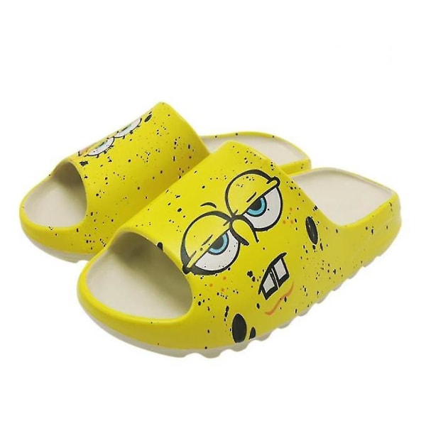 Slippers Thick-soled Couple Spongebob Sandals Kids_b Cute yellow 35-36