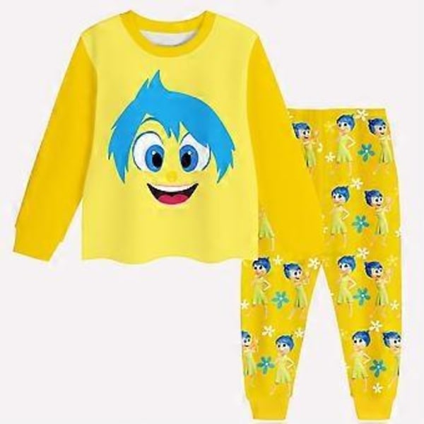 5-10 år Flickor Barn Inuti Ut 2 Pyjamas Set Joy Cosplay Kostym Långärmad T-shirt Byxor Sovkläder Nattkläder Pjs Outfits (9-10 år)