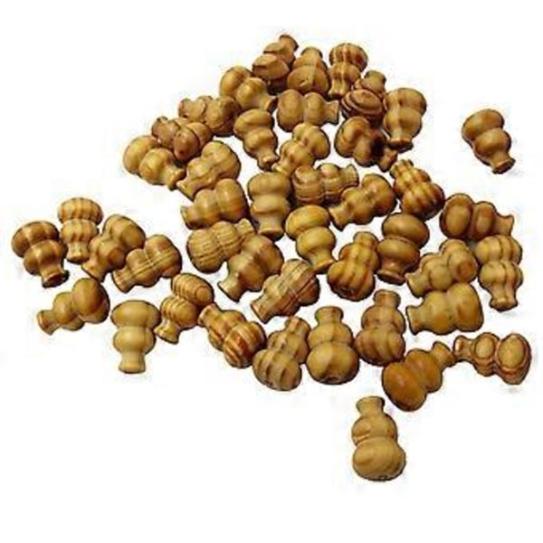 50x Naturliga Randiga Kalebass Trä Spacer Pärlor Smyckestillverkning DIY Hantverk 19mm