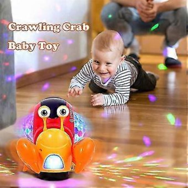 Glidende Eremittkreps Musikalsk Leke Baby Leke Eremittkreps Leke Småbarn Elektrisk Belysning Glidende Bevegelige Leker Flerfarget Valgfritt (Oransje)