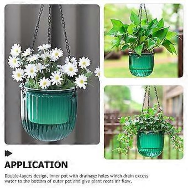 2 st Självbevattnande Hängande Planteringskruka Inomhus Hängande Blomkruka Utomhus Hängande Växtkorg