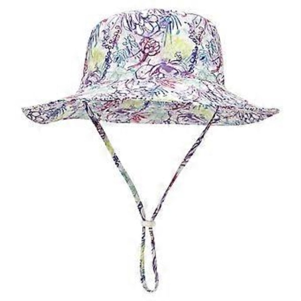 Lillebørns Hat Sød Solhat Unisex Baby Hat Sommer Rejse Strandkasket Justerbar Børnekasket til 2-6 År Børn (lilla blomst)