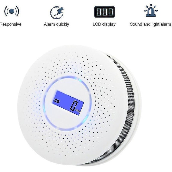 And Carbon Monoxide Alarm Smoke Detector Carbon Monoxide Detector Powered ByBattery With Lcd Display