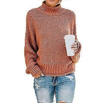 Dame Turtleneck Batwing Erme Oversized Genser S Hvit(S Oransje)