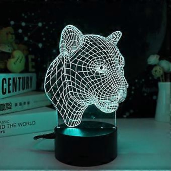 Enhjørning (D) 3D Illusions nattlys leker, 16 farger skifter smart berøring og fjernkontroll, hjemmedekor LED nattbord skrivebordslampe, jul bursdag