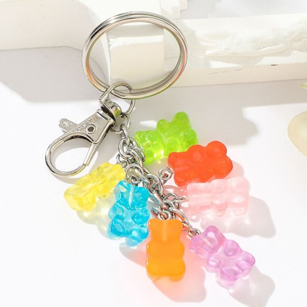 Candy Bear Keychain, Gummy Bear Keychain Candy Bear Resin Pendant