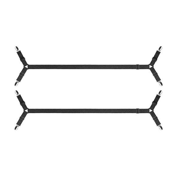 (2 stropper) Sorte sengeplade suspender stropper - Crisscross sengeplade