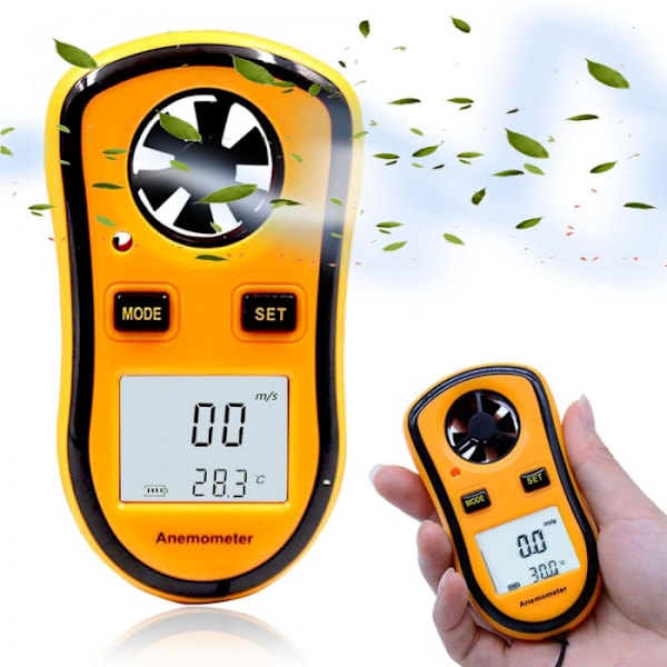 Digitalt anemometer - Vindhastighedsmåler + Temperatur + Beaufort