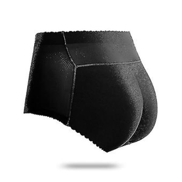 Naisten pehmustetut push-up-pikkuhousut, pepun kohottaja, muotoilija, teko-peppu (L, keskikorkea vyötärö, 123musta)