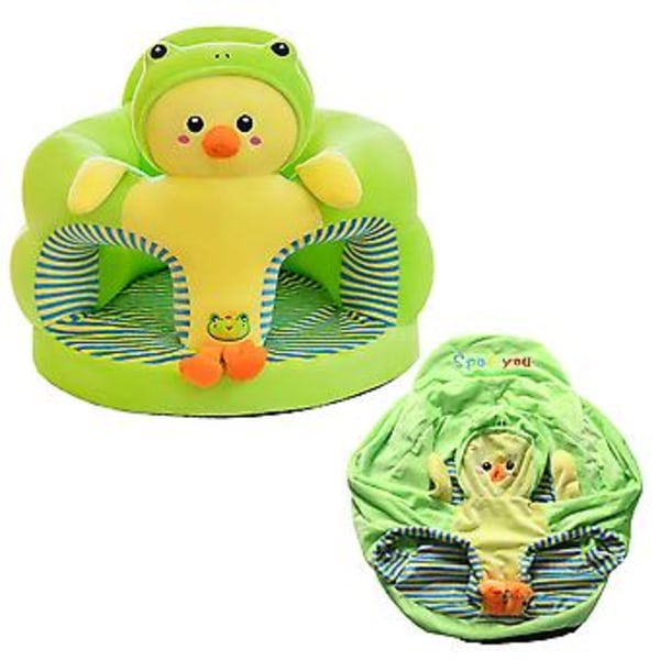 1 st Soffaöverdrag för Baby Sittande Lärande, Cartoon-Design, Plyschstöd, Leksak (Grön)