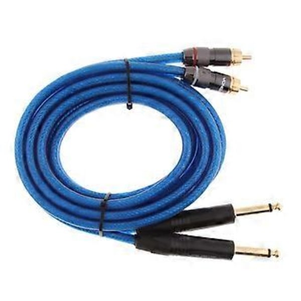 Mixer Forstærker Stereo Lydkabel (0,5 meter) - Dobbelt 6,35 mm til Dobbelt RCA Stik OFC (2 meter)