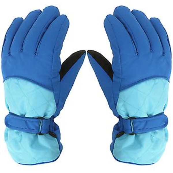 Winter Kids Ski Finger Warm Gloves L Dark Blue