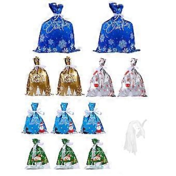 1 Set 24 st julgodispåsar Plastpresentpåsar (Slumpmässig stil)