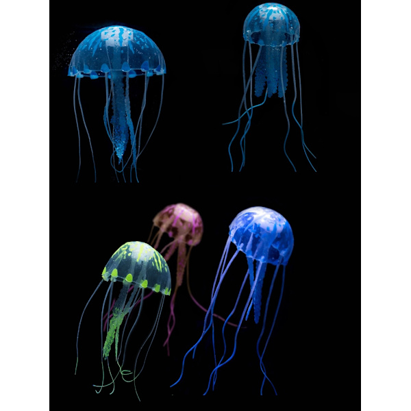 Kunstig vandmand 3 stk. Pink Blue Green Akvariedekoration Silikonevandmand 2 stk. Fluorescerende vandmand Akvariedekoration Akvarietilbehør