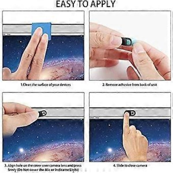 Webcamdeksel med skyvelås for personvern, sikkerhetsdeksel egnet for bærbare datamaskiner, PC-er, smarttelefoner, nettbrett, Echo Show og Echo Spot, ultratynt og