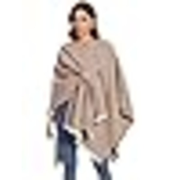 Poncho Dame Vinter Varmt Elegant Poncho Teppe Poncho Kappe Strikket Poncho Frakk Vinter Poncho Sjal Kvinne Gave til Bursdag Jul