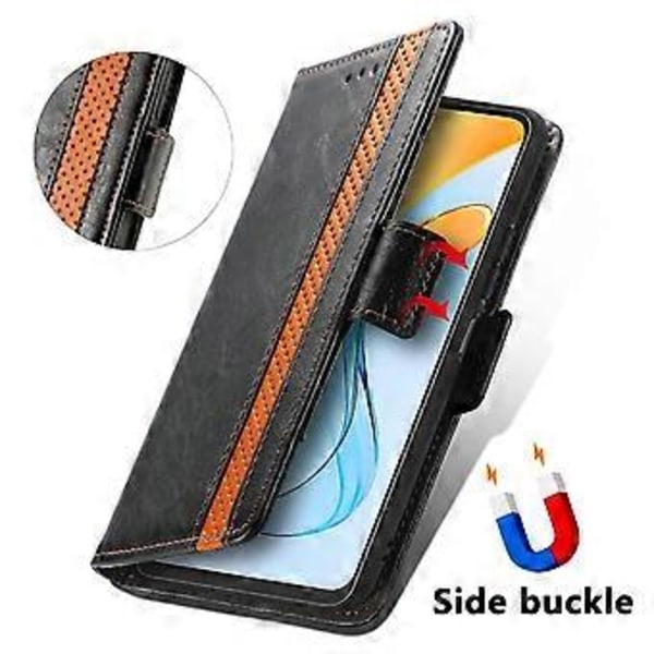 För ZTE Blade V50 Vita Mobilskal CASENEO PU Läderfodral Ställ med RFID-blockerande Plånbok()