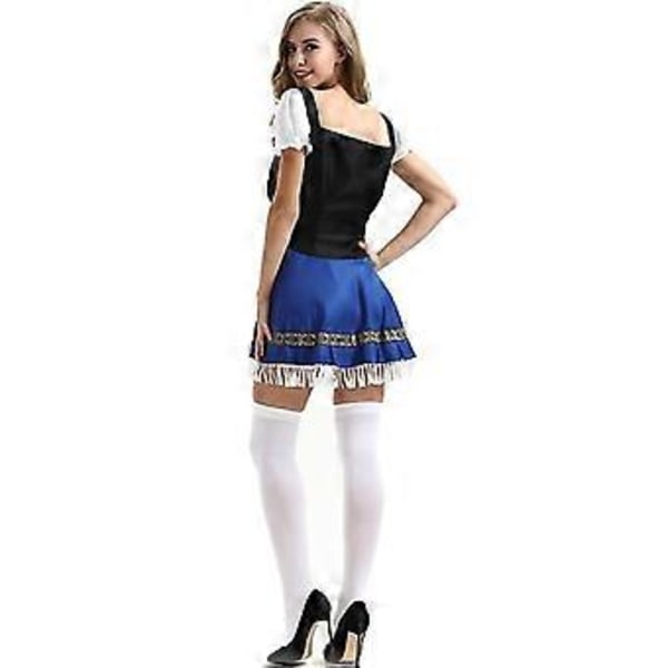 Oktoberfest-asut naisille, saksalainen Dirndl-mekko, baijerilainen asu, Drindl-mekko, Oktoberfest-asut, oluttyttö, sininen (M)