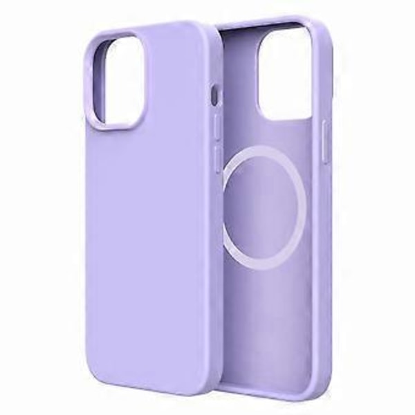 SZTXJ Skal designat för iPhone 13, Ultratunt Stötsäkert Lila Silikonskyddsfodral med [Mjukt Anti-Rep Mikrofiberfoder], 6,1 tum