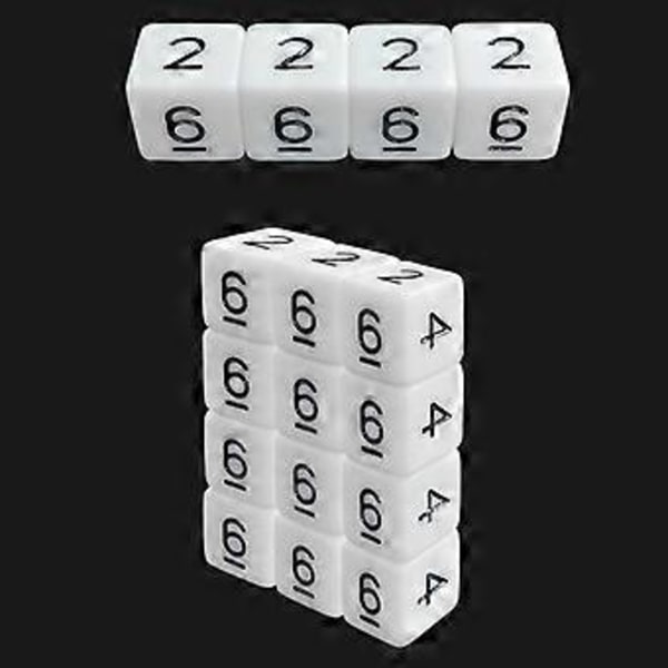 100 stycken vita spelkuber med sex sidor för födelsedagsfester, brädspel (8MM)