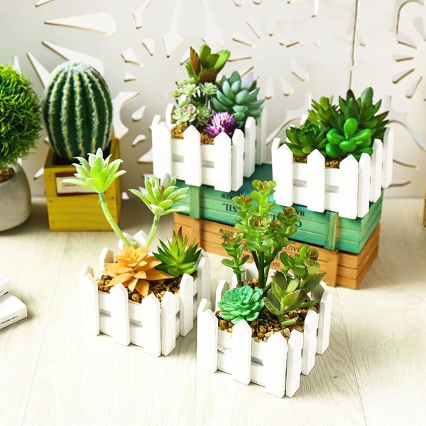 Mini Fake Succulents Mini Indoor Artificial Plant Fence for Home