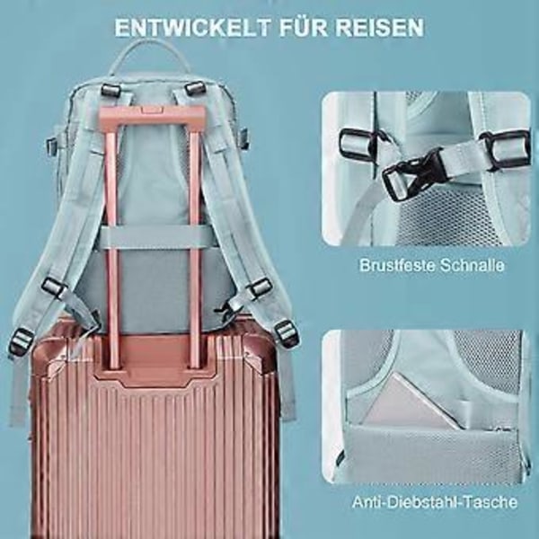 Kabinväska Ryggsäck, 40L Flyg Godkänd Reseryggsäck för Män Kvinnor, Extra Väska (Blå)