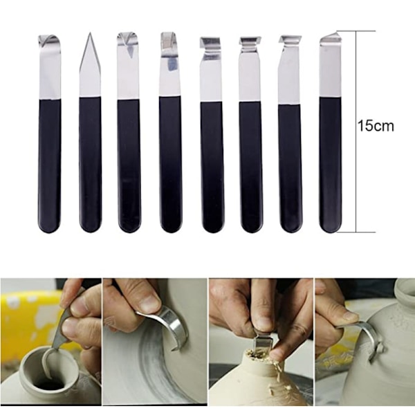 8 Pieces Sculpting Tools, Stainless Steel Pottery Cutting Tools Potter