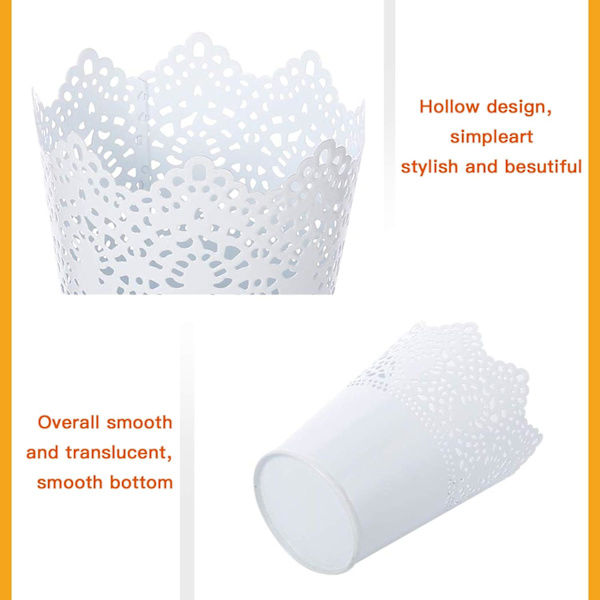 Vit - Set om 4 Makeup Organizer - Makeup Brush Holder - Versat