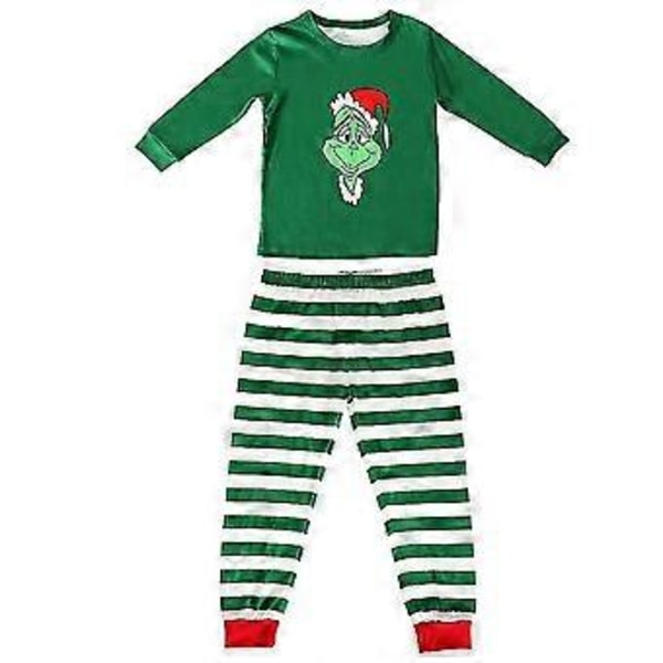 Jul Grinch Familj Matchande Pyjamas Set Topp Randiga Byxor Outfit Sovkläder Jul Hem Nattkläder För Män Kvinnor Barn -NMAOV(8-9 År Barn)
