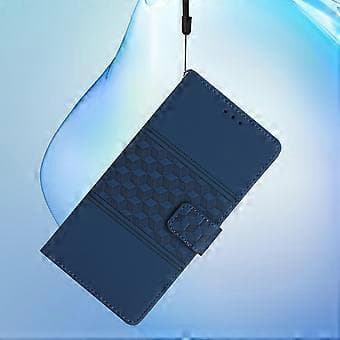 För Samsung Galaxy A35 5G Mobilskal Präglat Rombmönster Plånboksfodral Läder (Stil E)