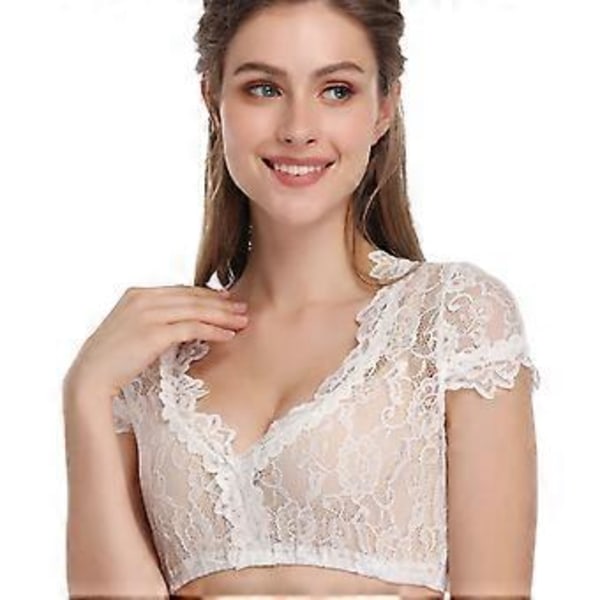2023 NYHED Ankomst Dame Dirndl Bluse Hvid Blonde Elegant Dirndl Bluse Kostume Bluse Blonde og Bomuld Dirndl Bluse Oktoberfest (M Hvid)