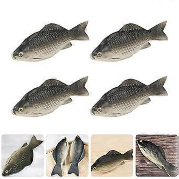 4 stk. Kunstige Fiskemodeller Falske Fisker Simulerte Fiskemodeller Realistiske Livaktige Fiskemodeller