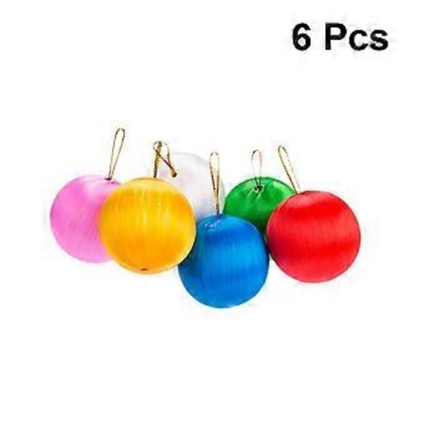 6 st julgransbollar Hängande Dekorationer Färgglada Juldekorationer för Hem Butik Kontor (4CM)