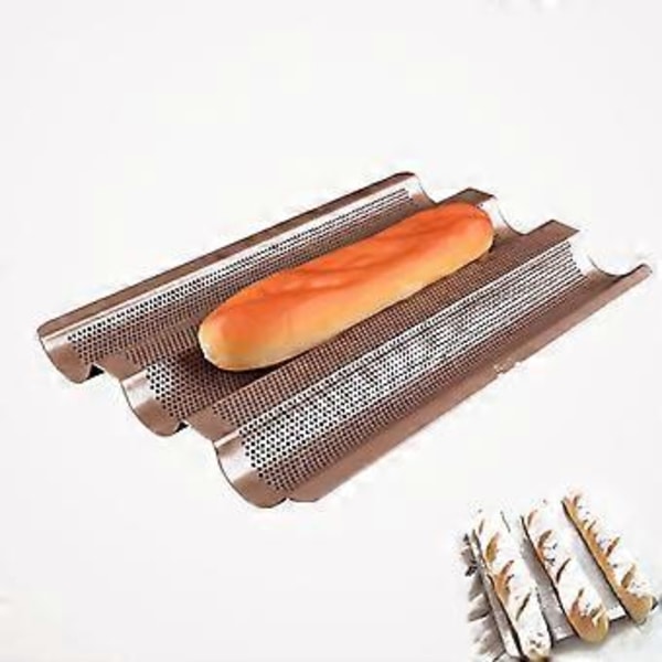 Gourmet Bage Essentiel, Fransk Brødform Baguetteform, Fortykket Kulstofstål Non-Stick Overflade for Perfekte Bageresultater