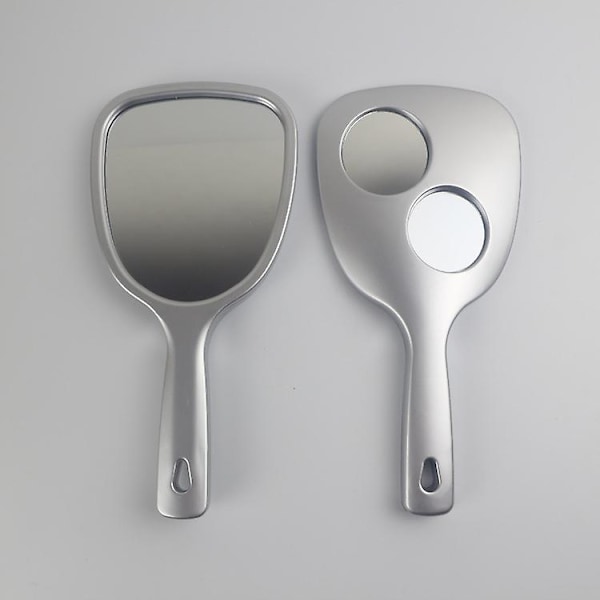 Handspegel Handhållen Plan Spegel Med Handtag Fyrkantig Silver