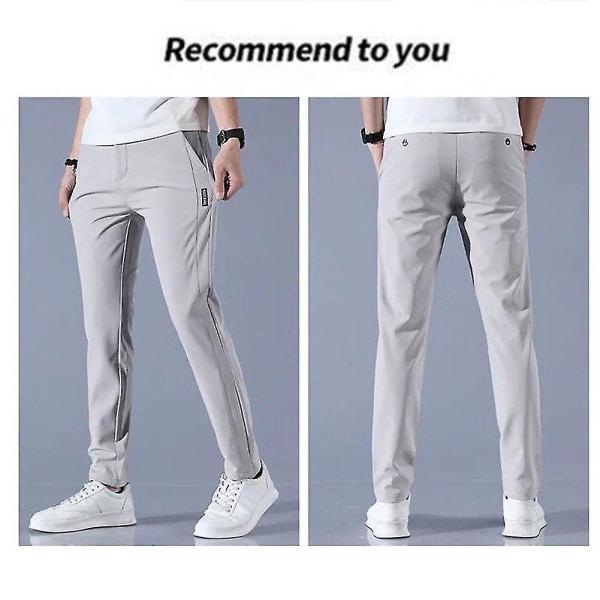 Men's Golf Trousers Quick Drying Long Comfortable Leisure Trousers With Pockets Dark Grey M