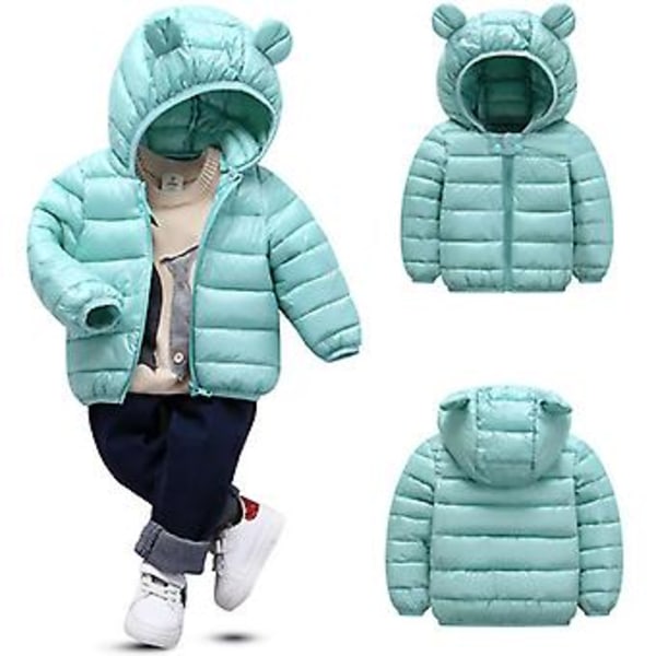 Barn Hoodie Dunjacka för Pojkar och Flickor, Toddler Vinter Zippade Vadderade Jackor Ytterkläder (5-6 År)