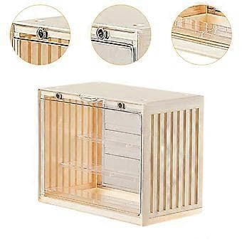 Miniature Vitrinesamlerobjekter Displayboks Stabelbar Multifunktionel Action (Beige L)