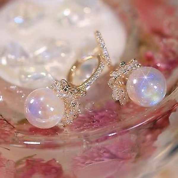 Zirkon Bue Crystal Blad Inlagt Rhinestones Luksus Øredobber Kvinners Personlighet Mote Øredobber Bryllup Smykker Bursdagsgaver-ed157 ( ED363)