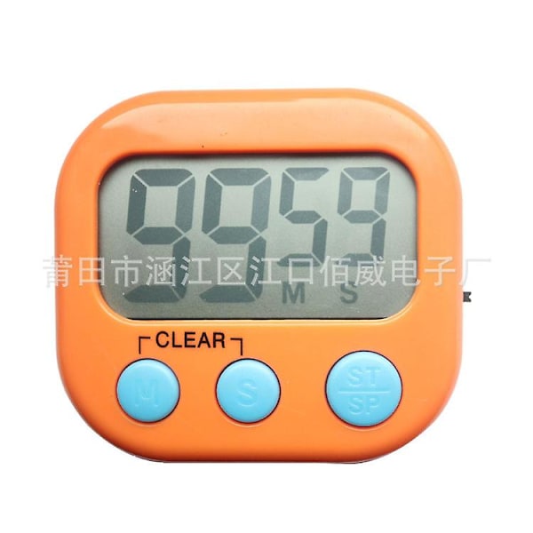 Digital Kitchen Countdown Timer Teachers Classroom Counter Large Lcd Loud Magnetic Clip Simple Clock（Orange）