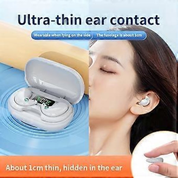 Sleep UltraThin Trådløse Bluetooth Hovedtelefoner Usynlige OnEar Mini Hovedtelefoner (sort)