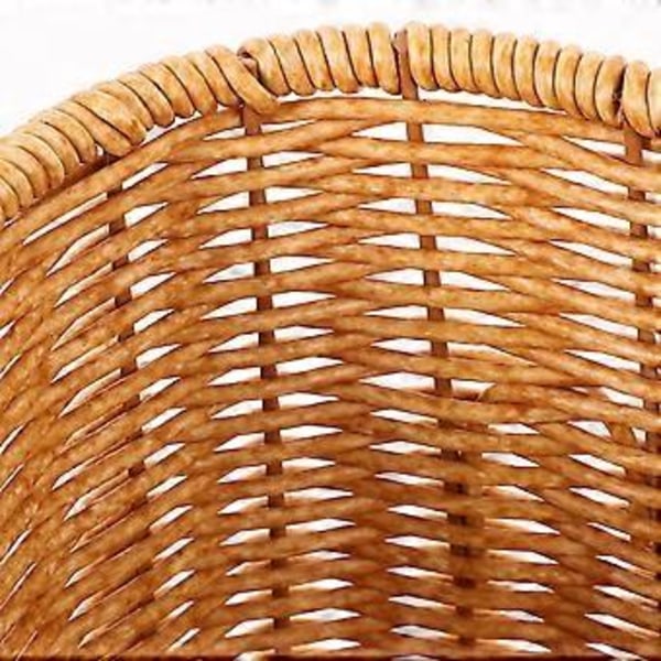 Rattan Vevd Oppbevaringskurv Multifunksjonell Snack Fruktkurv Mat Oppbevaringskurv med Lokk