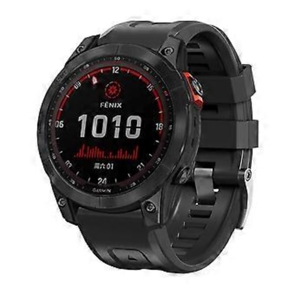 Type E Silikone Urrem 26mm til Garmin Tactix 7 Pro/Fenix 7X/Fenix 6X Pro (Style E)