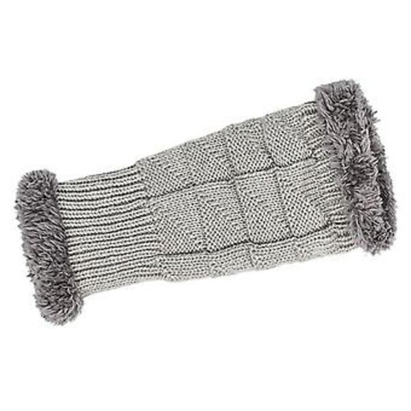 1 Par Fingerlösa Armhandledsvantar Fuzzy Stickade Vantar Handvärmare Vintervantar (Ljusgrå)